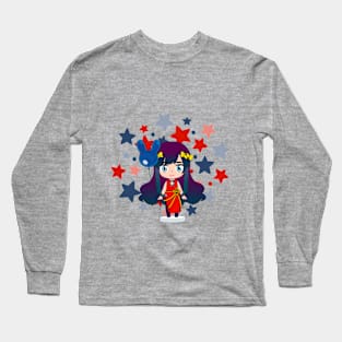 cute chibi stars Long Sleeve T-Shirt